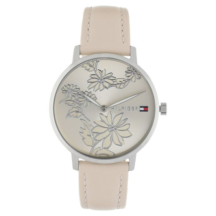 Tommy Hilfiger Quartz Analog Rose Gold Dial Leather Strap Watch For Women