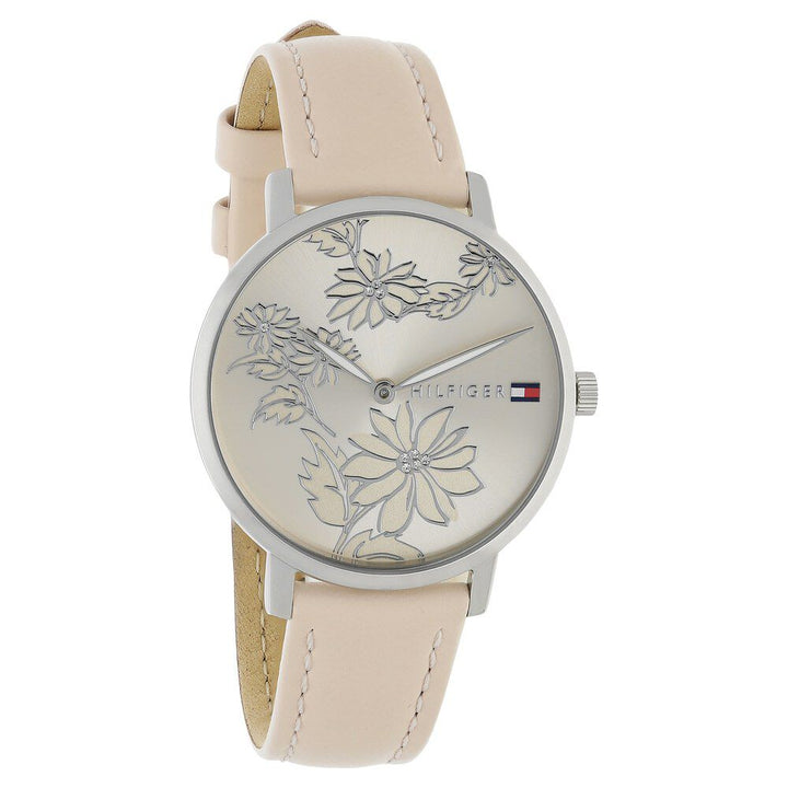 Tommy Hilfiger Quartz Analog Rose Gold Dial Leather Strap Watch For Women