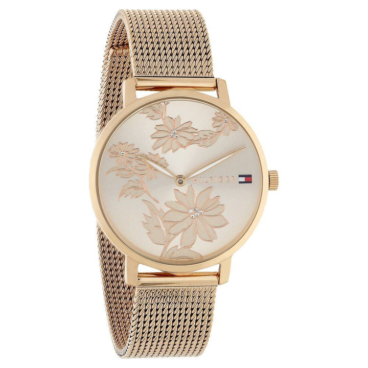 Tommy Hilfiger Quartz Analog Rose Gold Dial Stainless Steel Strap Watch for Women