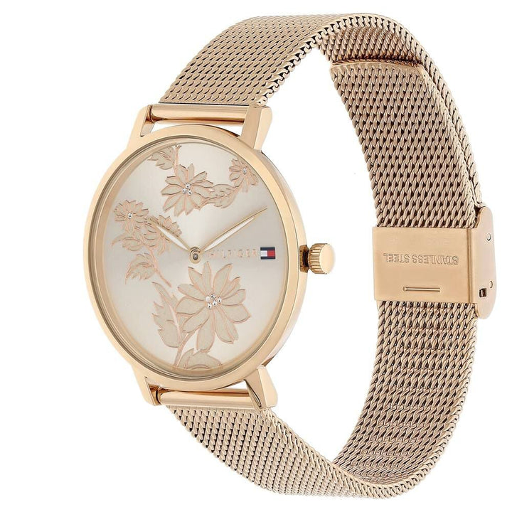 Tommy Hilfiger Quartz Analog Rose Gold Dial Stainless Steel Strap Watch for Women
