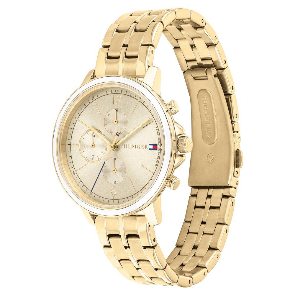 Tommy Hilfiger Champagne Dial Quartz Multifunction Watch For Women