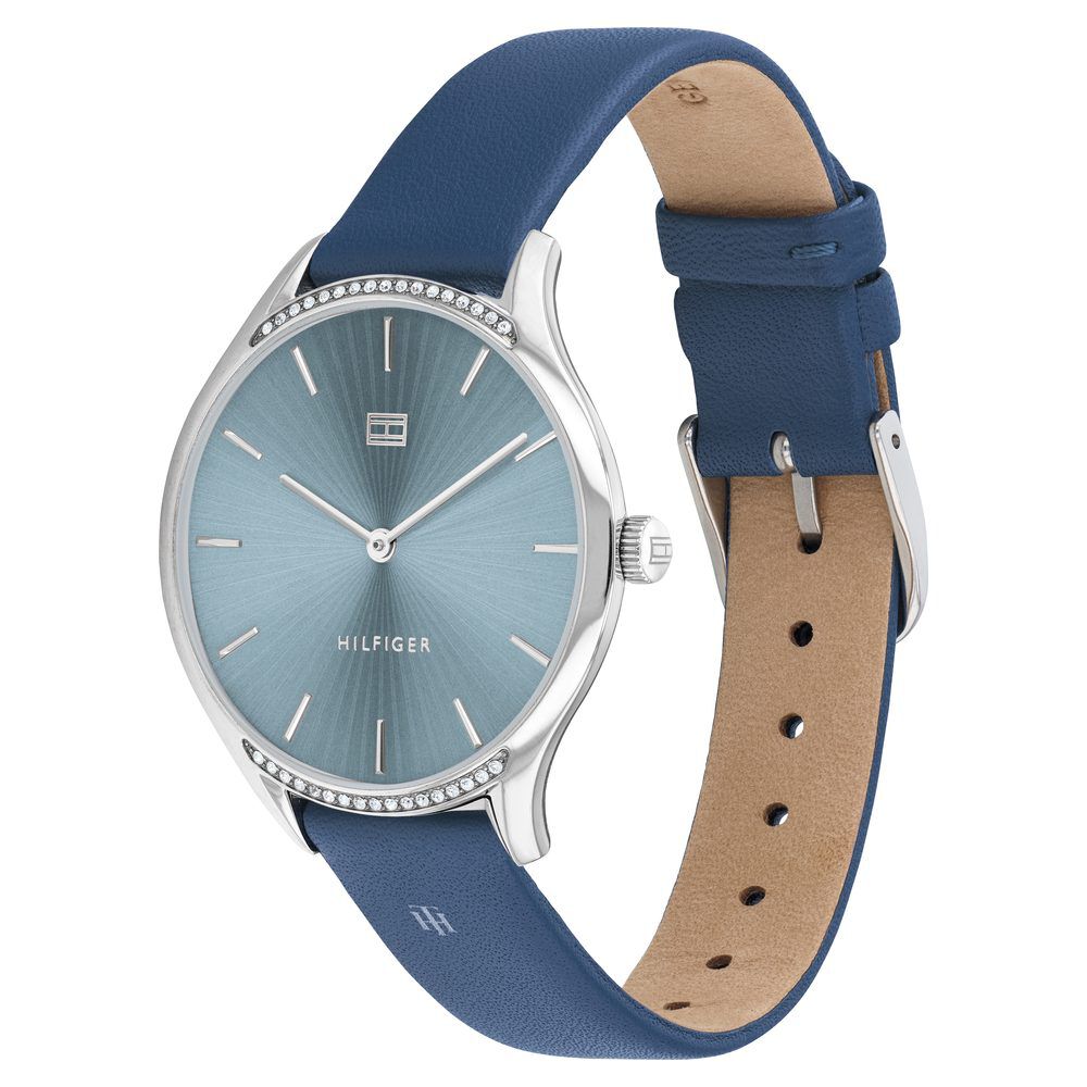Tommy Hilfiger Quartz Analog Blue Dial Leather Strap Watch For Women