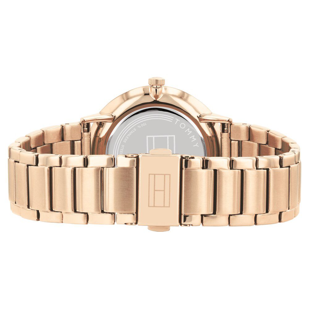 Tommy Hilfiger Quartz Multifunction Rose Gold Dial Stainless Steel Strap Watch For Women