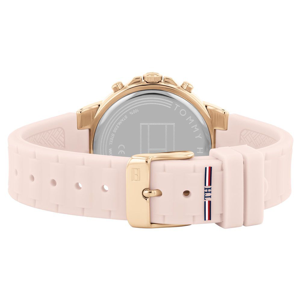 Tommy Hilfiger Quartz Multifunction Silver Dial Silicone Strap Watch For Women
