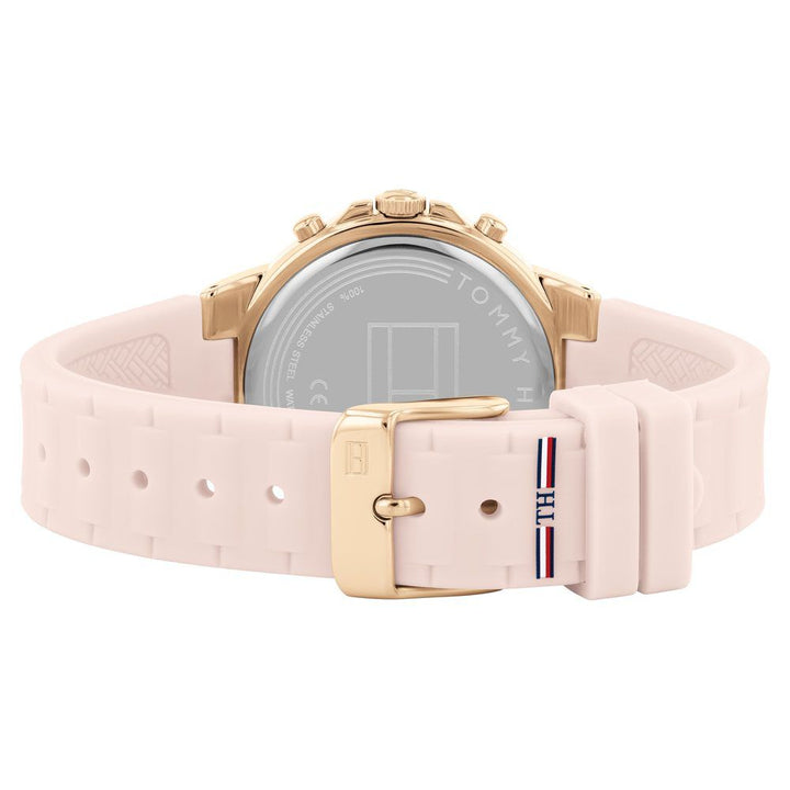 Tommy Hilfiger Quartz Multifunction Silver Dial Silicone Strap Watch For Women