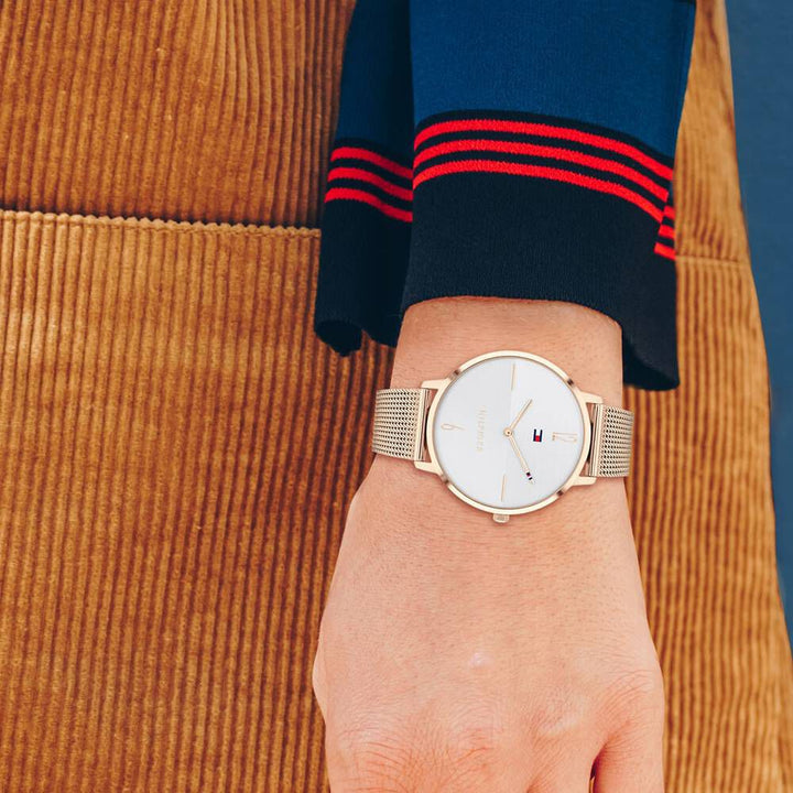 Tommy Hilfiger Quartz Analog Silver Dial Stainless Steel Strap Watch For Women