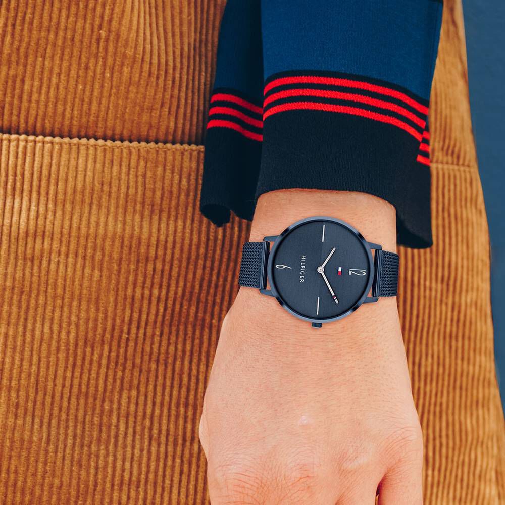 Tommy Hilfiger Quartz Analog Blue Dial Stainless Steel Strap Watch For Women