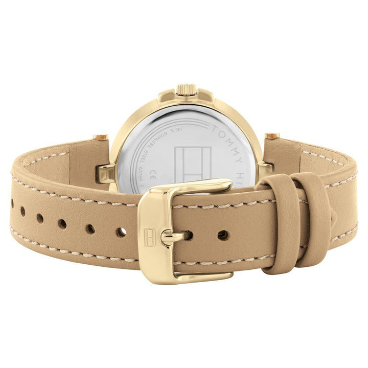 Tommy Hilfiger Quartz Analog Beige Dial Leather Strap Watch For Women