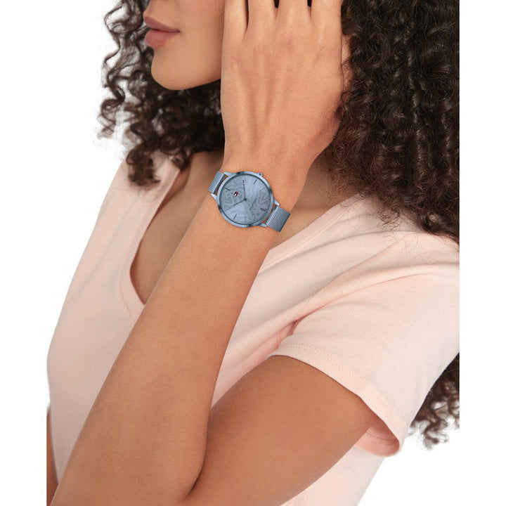 Tommy Hilfiger Quartz Analog Blue Dial Stainless Steel Strap Watch For Women