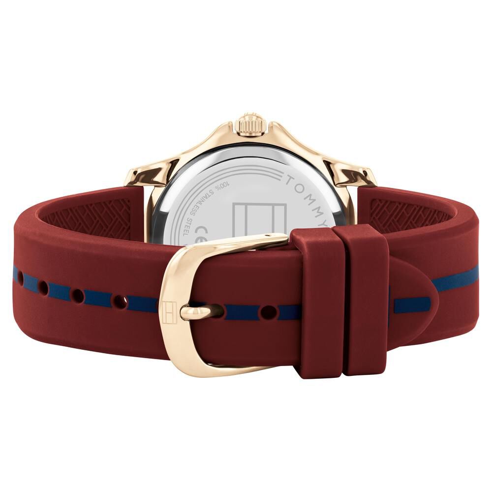 Tommy Hilfiger Quartz Analog Rose Gold Dial Silicone Strap Watch For Women