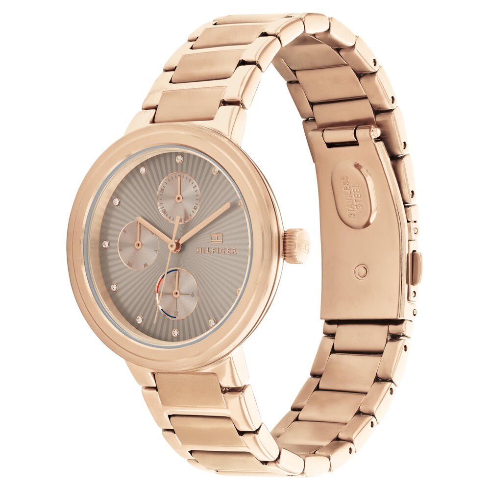 Tommy Hilfiger Quartz Analog Brown Dial Stainless Steel Strap Watch For Women