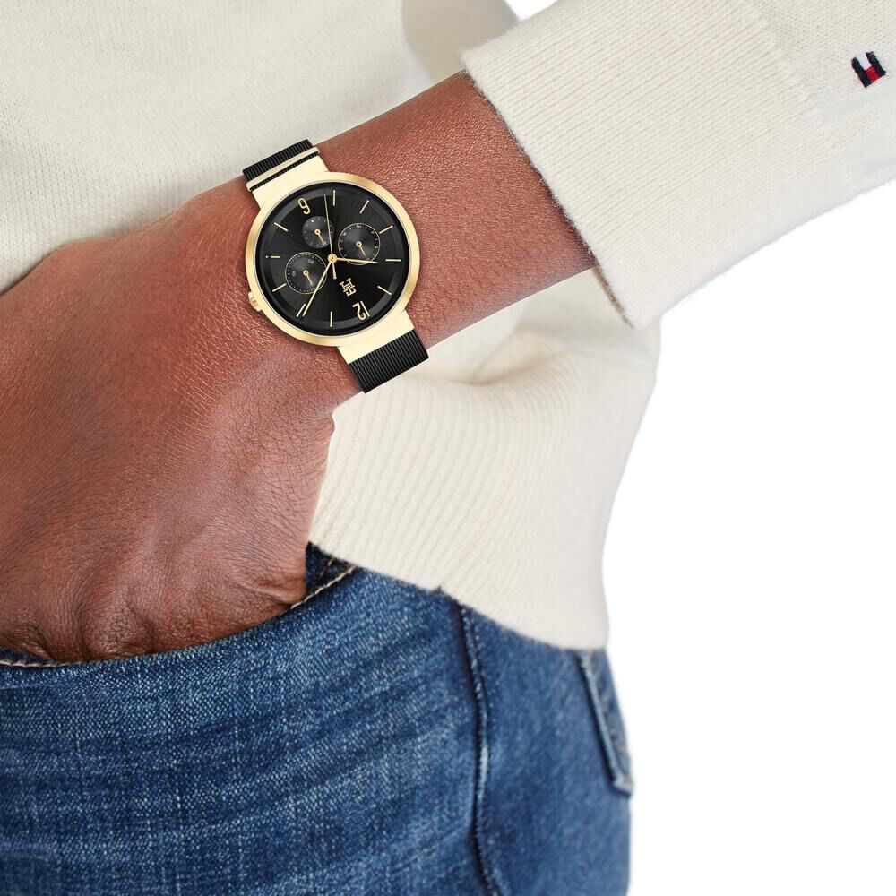 Tommy Hilfiger Quartz Analog Black Dial Stainless Steel Strap Watch For Women