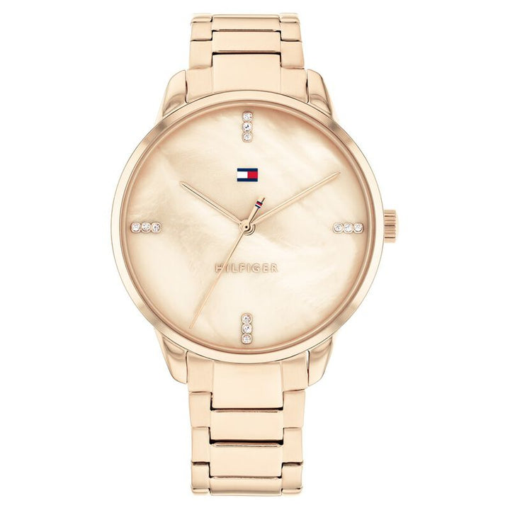 Tommy Hilfiger Quartz Analog Golden Dial Stainless Steel Strap Watch For Women