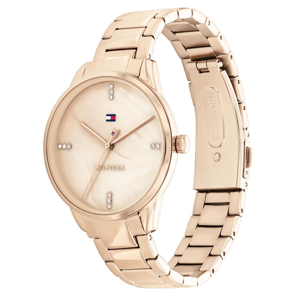 Tommy Hilfiger Quartz Analog Golden Dial Stainless Steel Strap Watch For Women