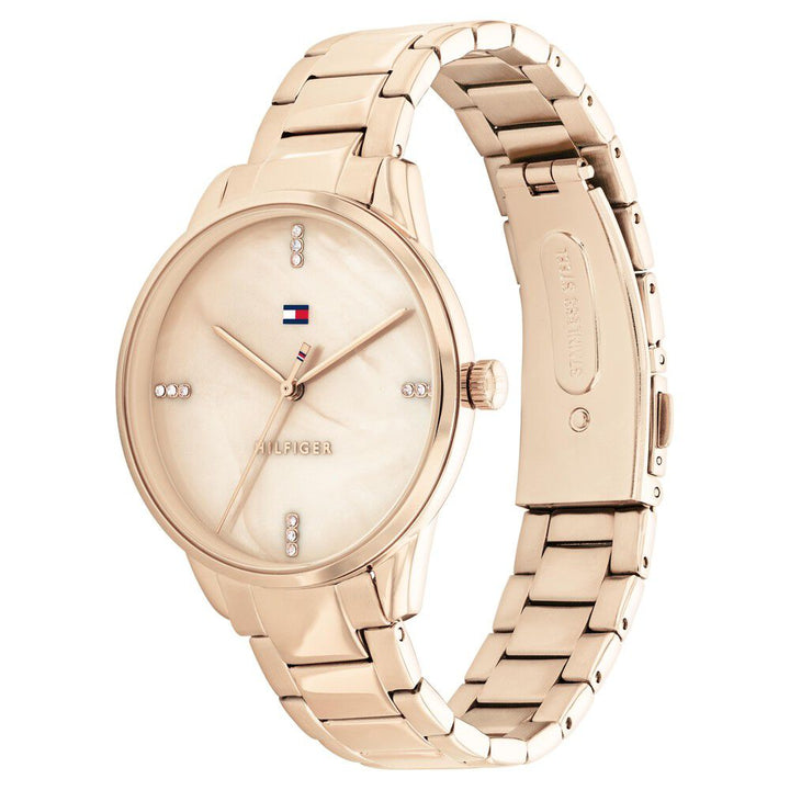 Tommy Hilfiger Quartz Analog Golden Dial Stainless Steel Strap Watch For Women
