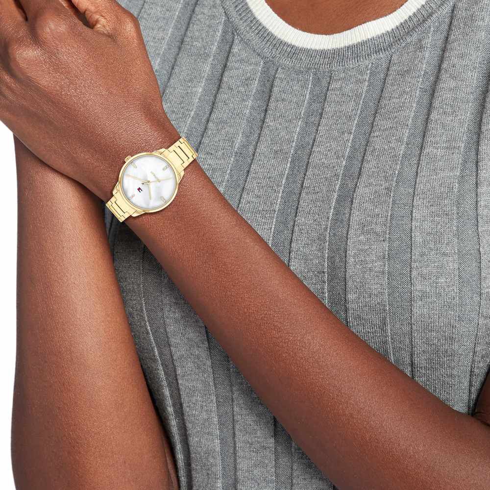 Tommy Hilfiger Quartz Analog White Dial Stainless Steel Strap Watch For Women