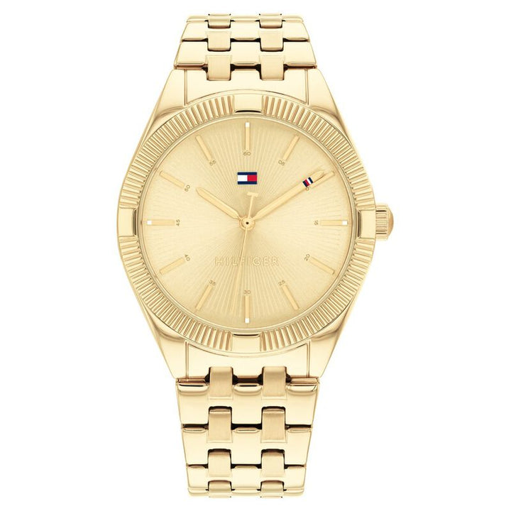 Tommy Hilfiger Quartz Analog Golden Dial Stainless Steel Strap Watch For Women