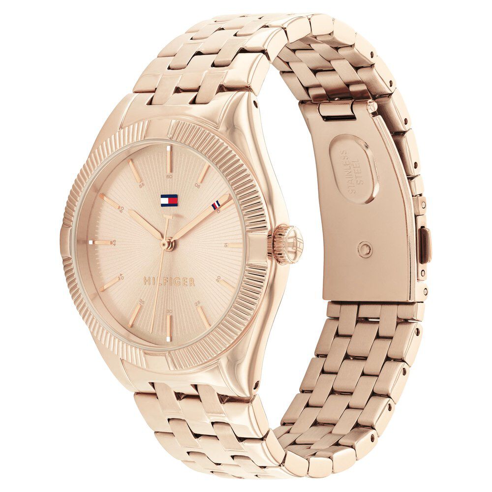 Tommy Hilfiger Quartz Analog Golden Dial Stainless Steel Strap Watch For Women