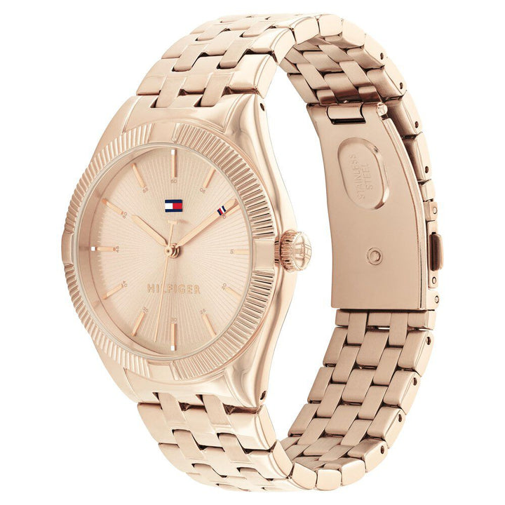 Tommy Hilfiger Quartz Analog Golden Dial Stainless Steel Strap Watch For Women