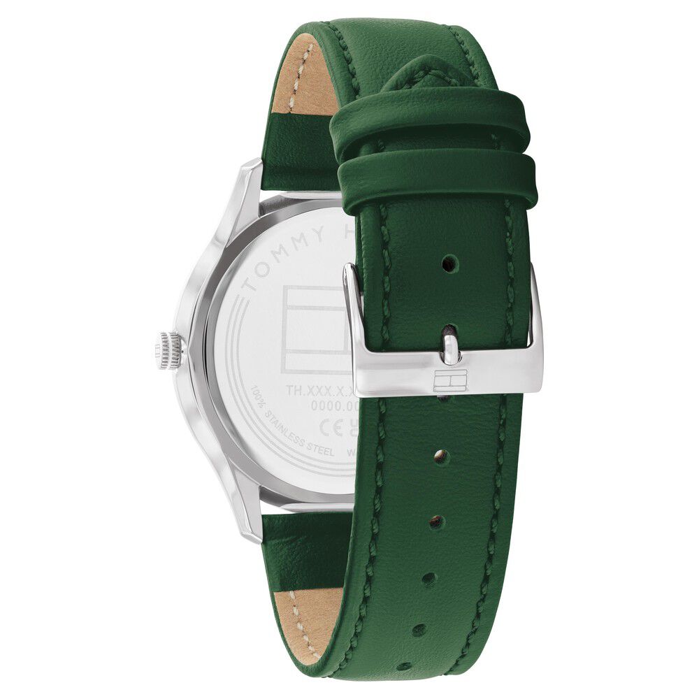 Tommy Hilfiger Quartz Analog Green Dial Leather Strap Watch For Women