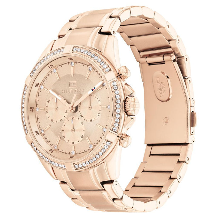 Tommy Hilfiger Quartz Analog Golden Dial Stainless Steel Strap Watch for Women NETH1782558