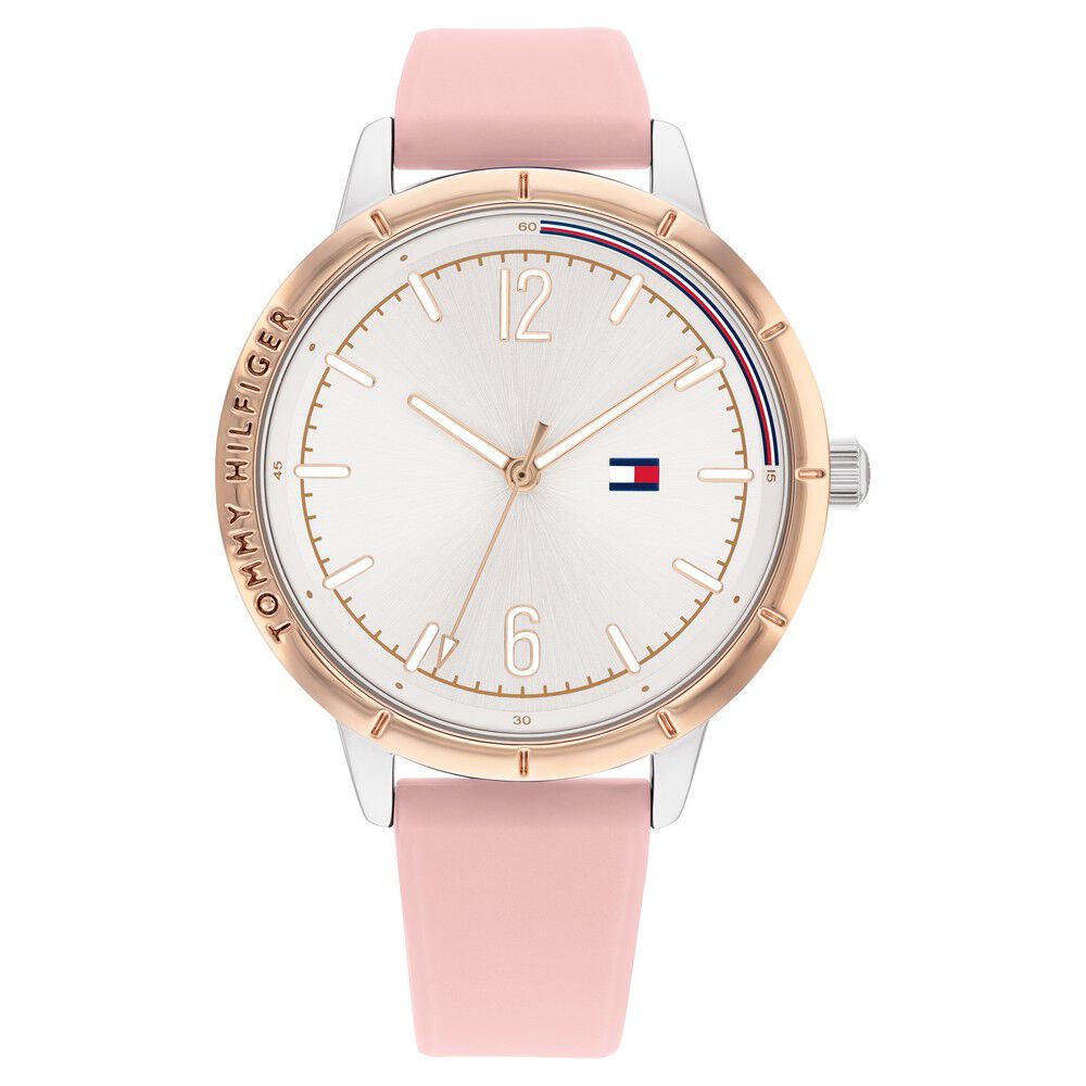 Tommy Hilfiger Quartz Analog White Dial Silicone Strap Watch For Women