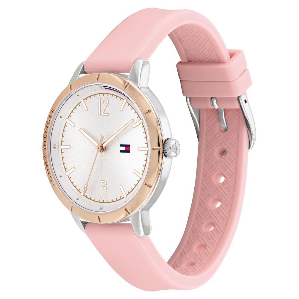 Tommy Hilfiger Quartz Analog White Dial Silicone Strap Watch For Women