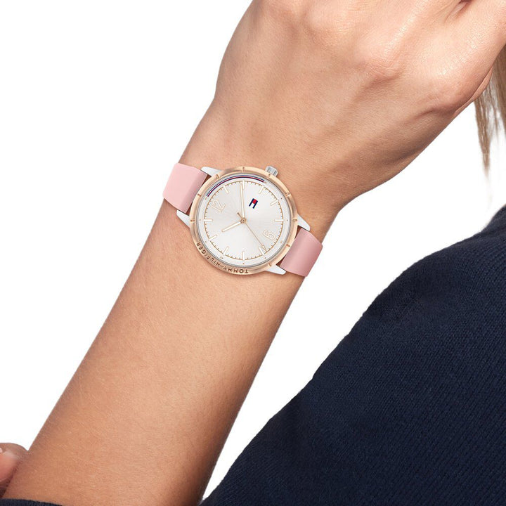 Tommy Hilfiger Quartz Analog White Dial Silicone Strap Watch for Women - The Watch Factory ®