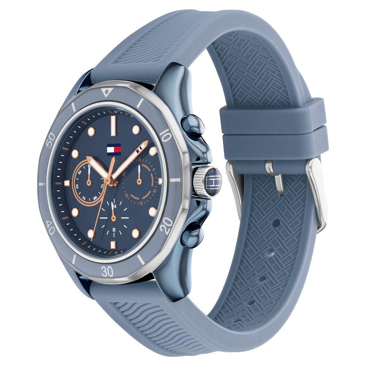 Tommy Hilfiger Blue Dial Blue Silicone Strap Watch for Women TH1782571