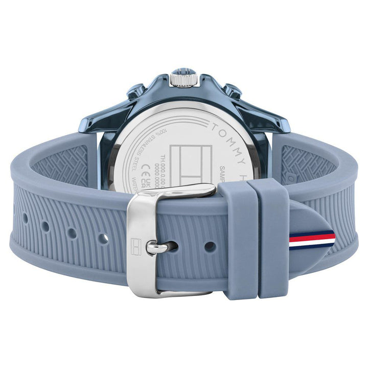 Tommy Hilfiger Blue Dial Blue Silicone Strap Watch For Women