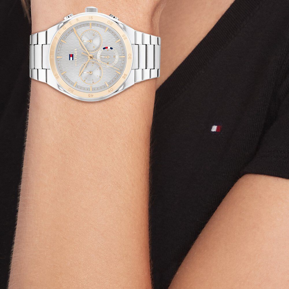 Tommy Hilfiger Quartz Multifunction Silver Dial Stainless Steel Strap Watch For Women