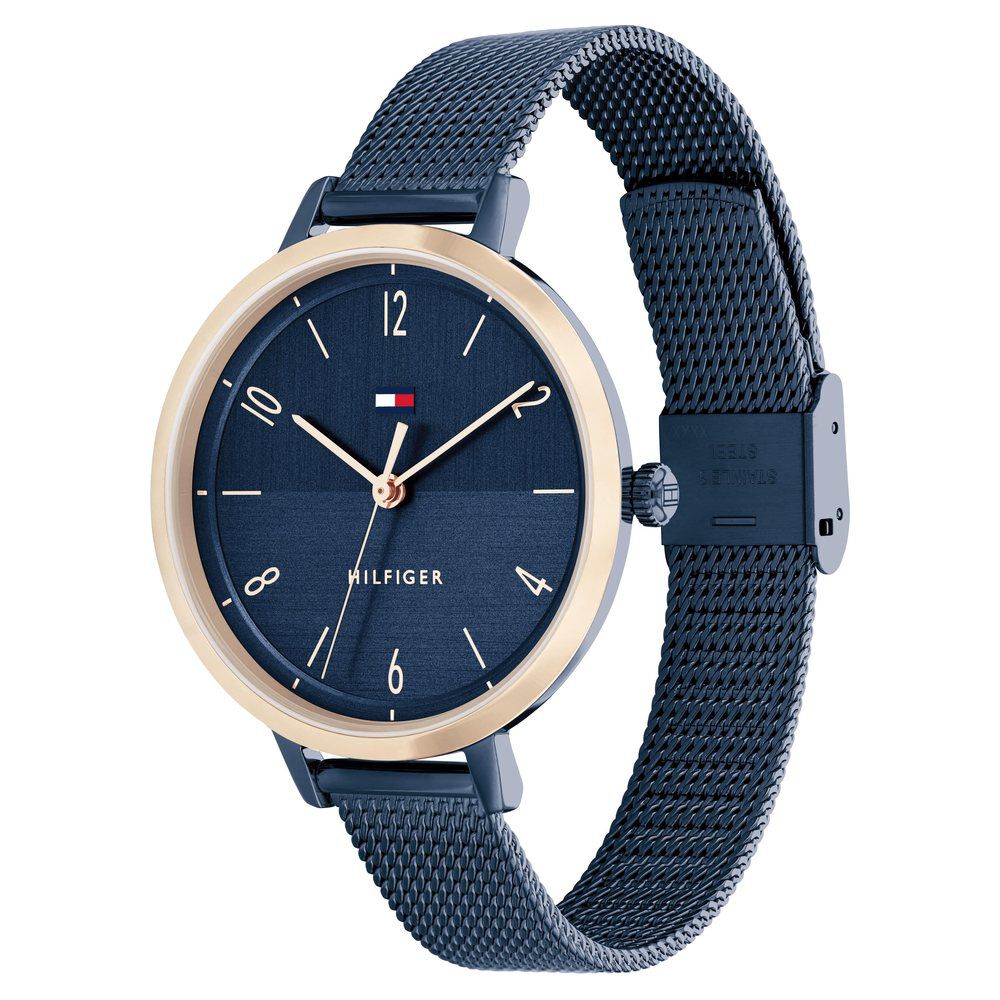 Tommy Hilfiger Quartz Analog Blue Dial Stainless Steel Strap Watch For Women
