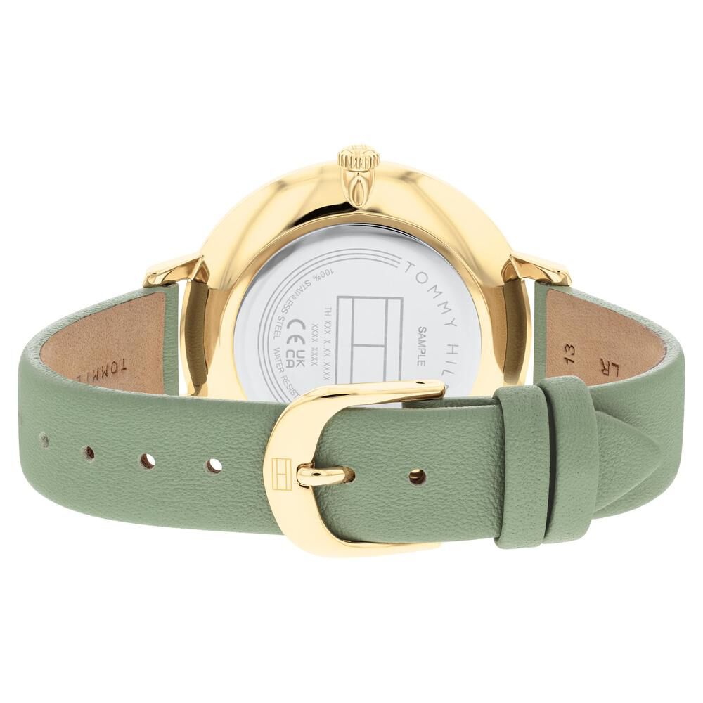 Tommy Hilfiger Quartz Analog Green Dial Leather Strap Watch For Women