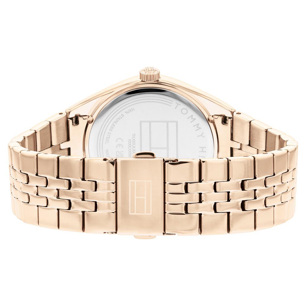 Tommy Hilfiger Silver Dial Golden Stainless Steel Strap Watch For Women