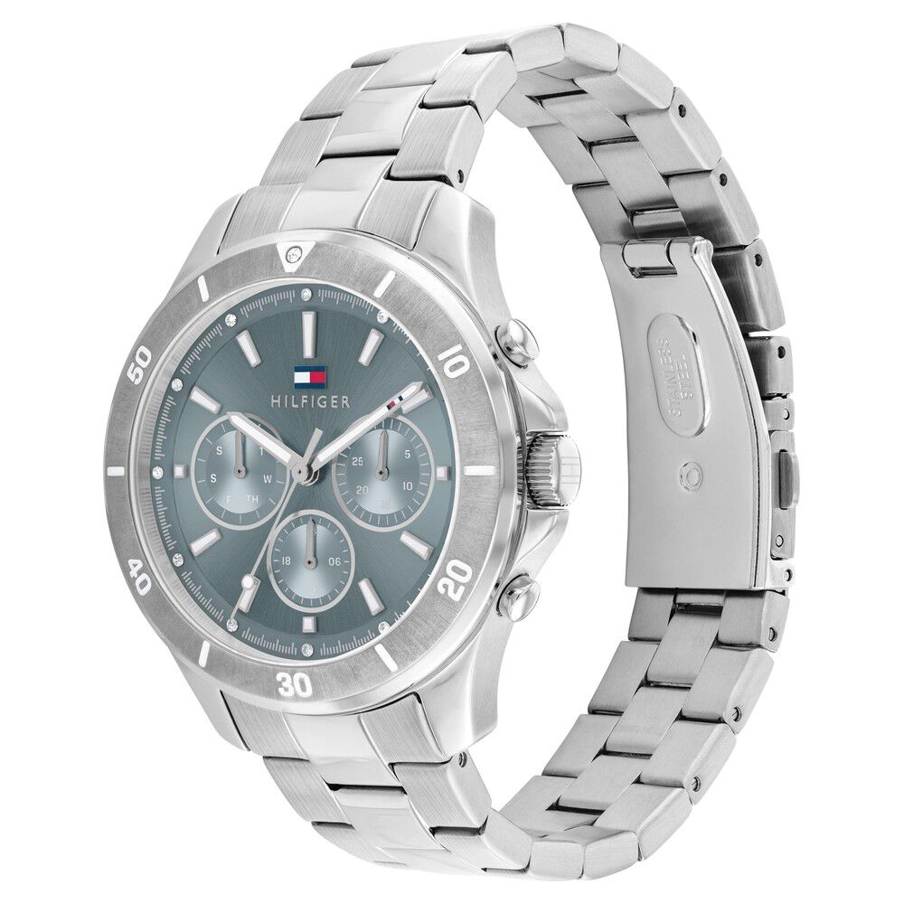 Tommy Hilfiger Quartz Multifunction Blue Stainless Steel Strap For Women