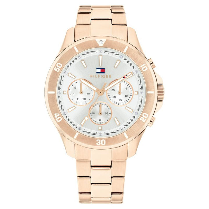 Tommy Hilfiger Quartz Multifunction Silver Stainless Steel Strap For Women
