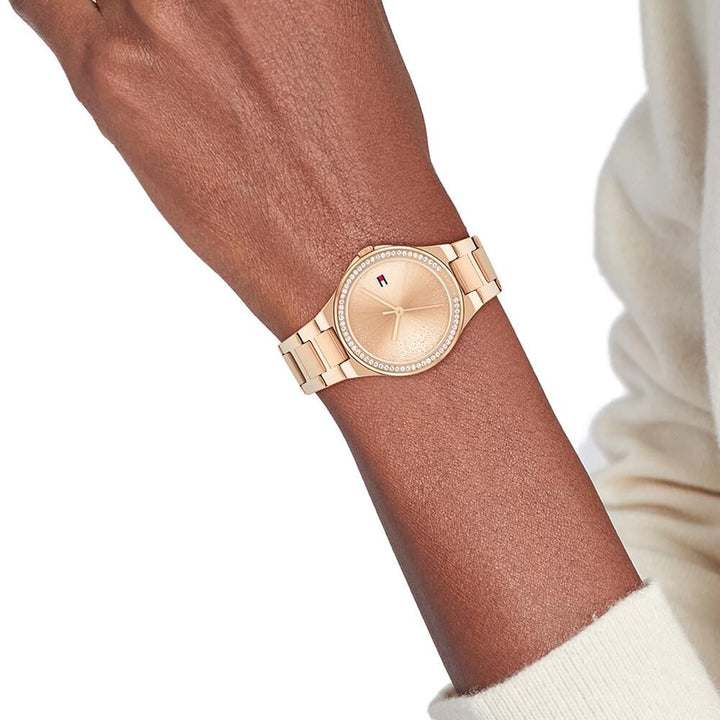 Tommy Hilfiger Quartz Analog Rose Gold Stainless Steel Strap for Women TH1782643
