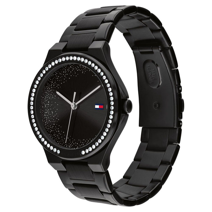 Tommy Hilfiger Quartz Analog Black Stainless Steel Strap For Women