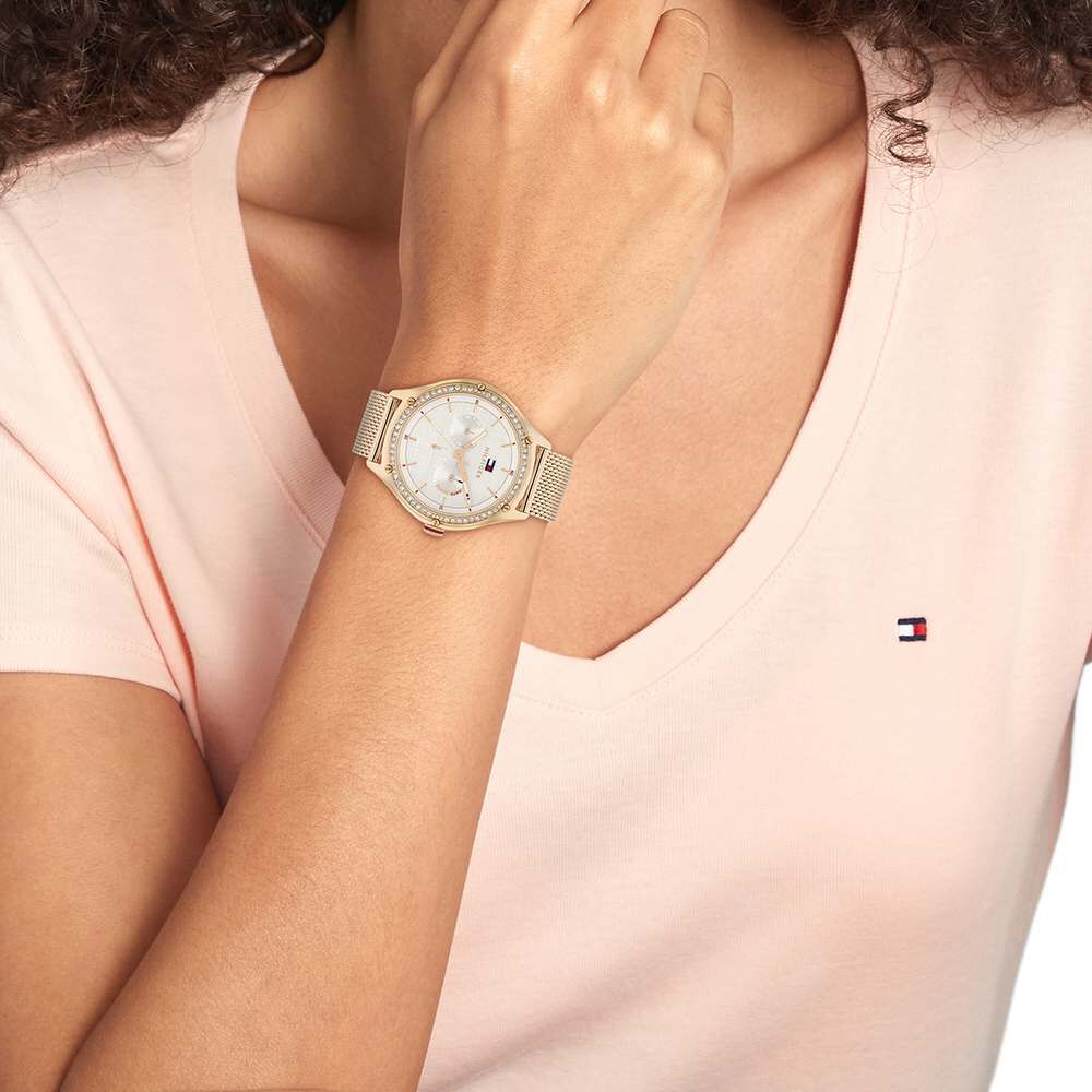 Tommy Hilfiger Quartz Multifunction Grey Dial Stainless Steel Strap Watch For Women