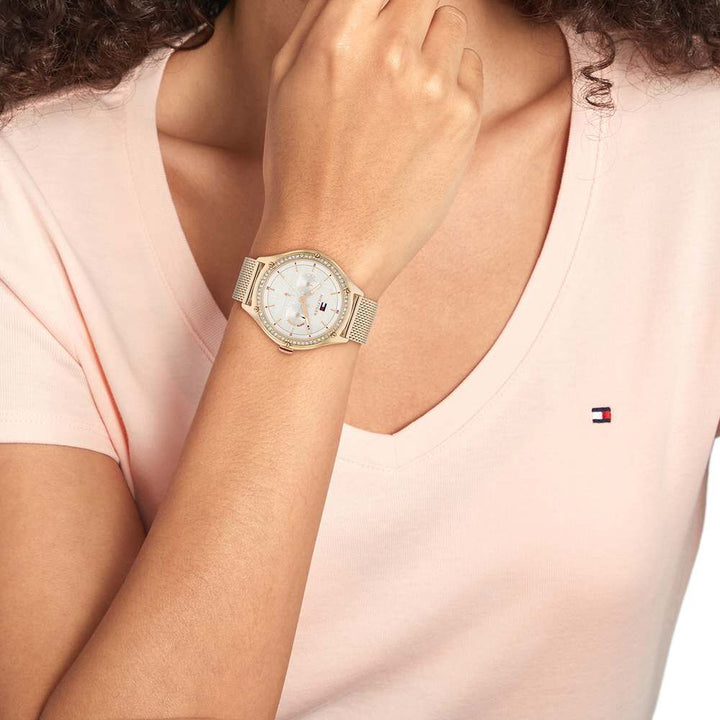 Tommy Hilfiger Quartz Multifunction Grey Dial Stainless Steel Strap Watch For Women