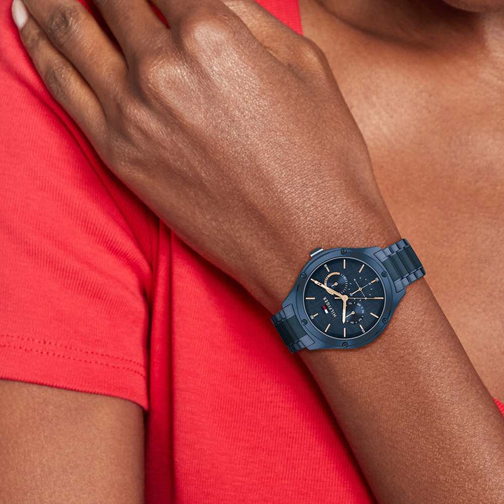 Tommy Hilfiger Quartz Analog with Day and Date Blue dial Stainless Steel Strap Watch for Women TH1782656