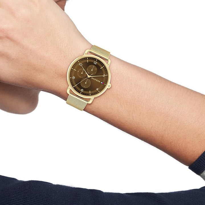 Tommy Hilfiger Quartz Multifunction Brown Stainless Steel Strap for Women TH1782663