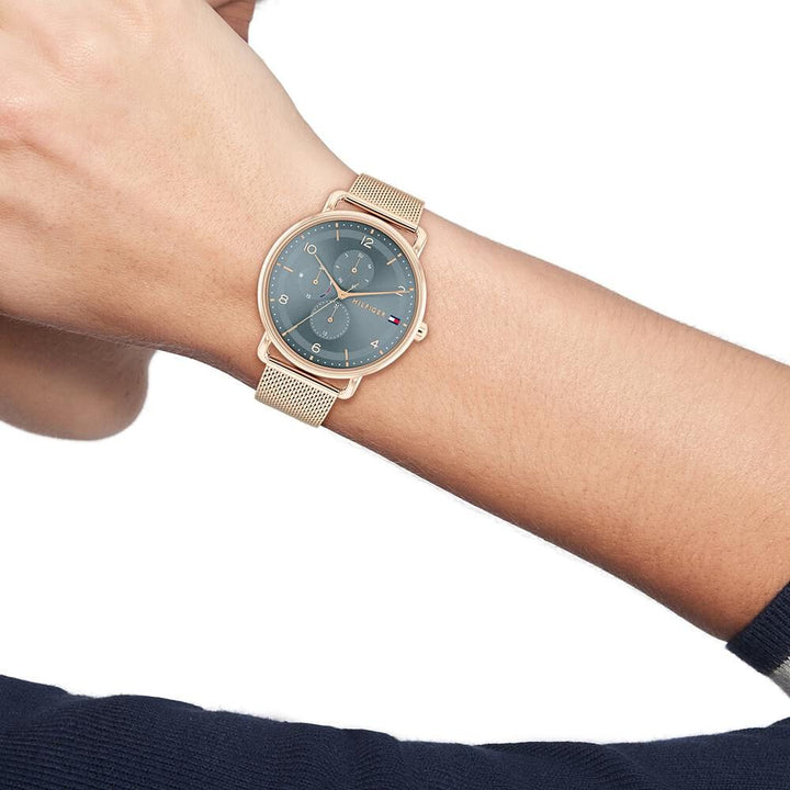 Tommy Hilfiger Quartz Multifunction Blue Stainless Steel Strap For Women