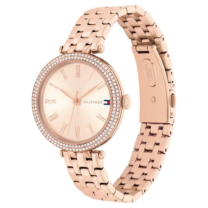 Tommy Hilfiger Quartz Analog Rose Gold Dial Rose Gold Stainless Steel Strap Watch for Women - The Watch Factory ®