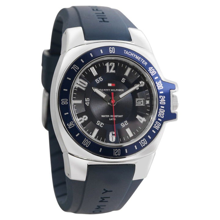 Tommy Hilfiger Quartz Analog with Date Blue Dial Silicone Strap Watch for Men-NDTH1790483W