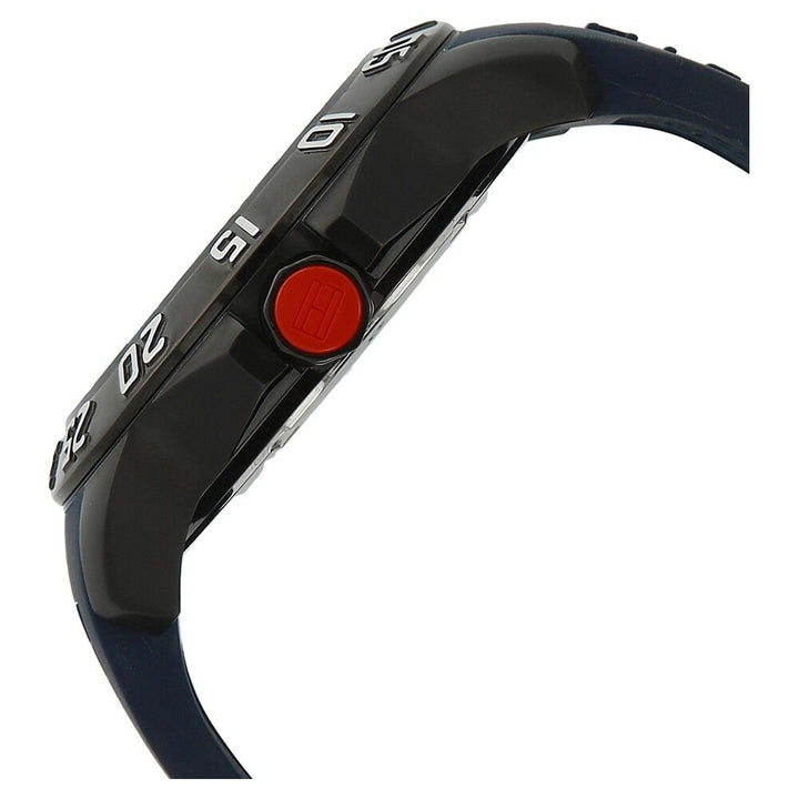 Tommy Hilfiger Quartz Analog with Day and Date Blue Dial Silicone Strap Watch for Men-TH1790984J