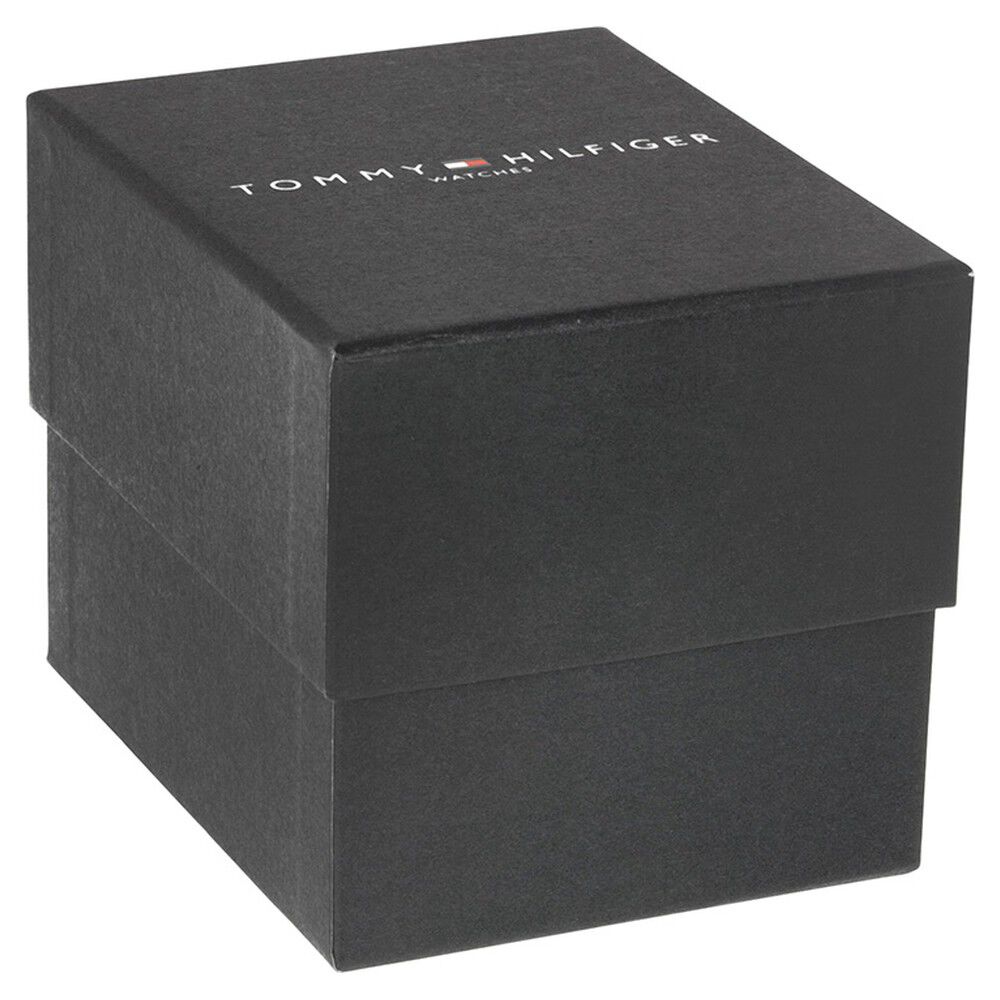 Tommy Hilfiger Quartz Analog with Day and Date Blue Dial Silicone Strap Watch for Men-TH1790984J