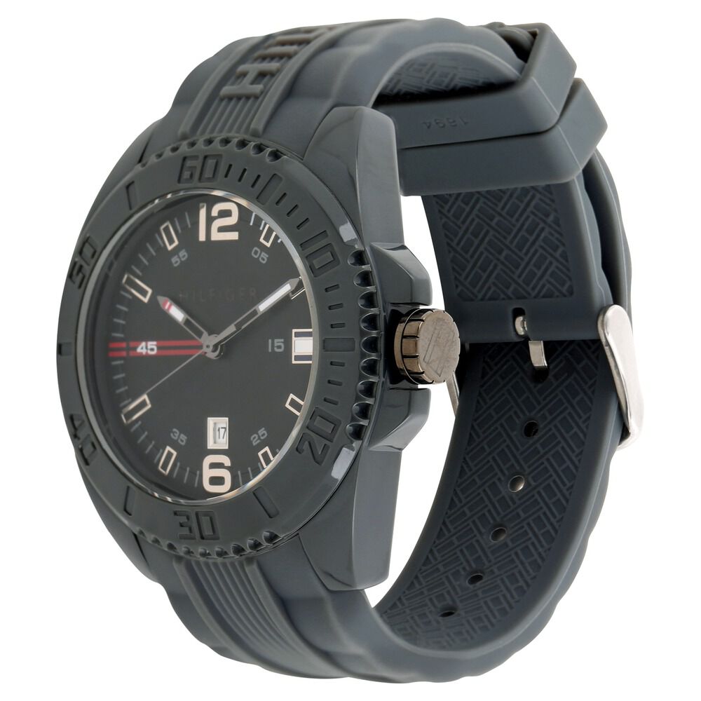 Tommy Hilfiger Quartz Analog Black Dial Plastic Strap Watch for Men-TH1791042J
