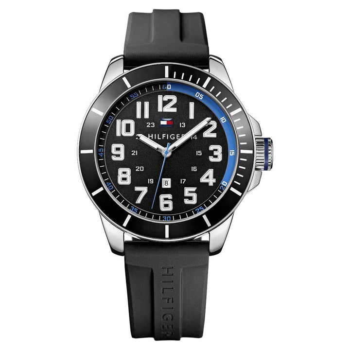 Tommy Hilfiger Quartz Analog Black Dial Silicone Strap Watch for Men-NETH1791070
