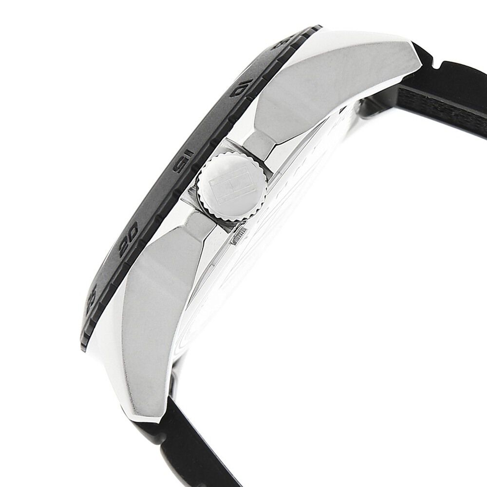 Tommy Hilfiger Quartz Analog Black Dial Silicone Strap Watch for Men-NCTH1791203W